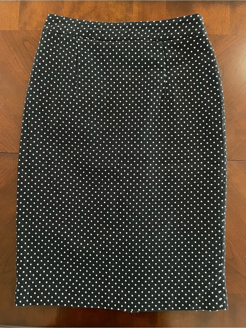 Downeast Cotton Polka Dot Pencil Skirt Black White Size Small